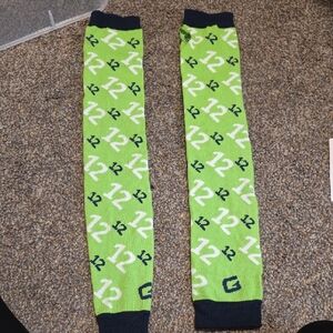 Source Unknown Lime and Navy Patterned Socks